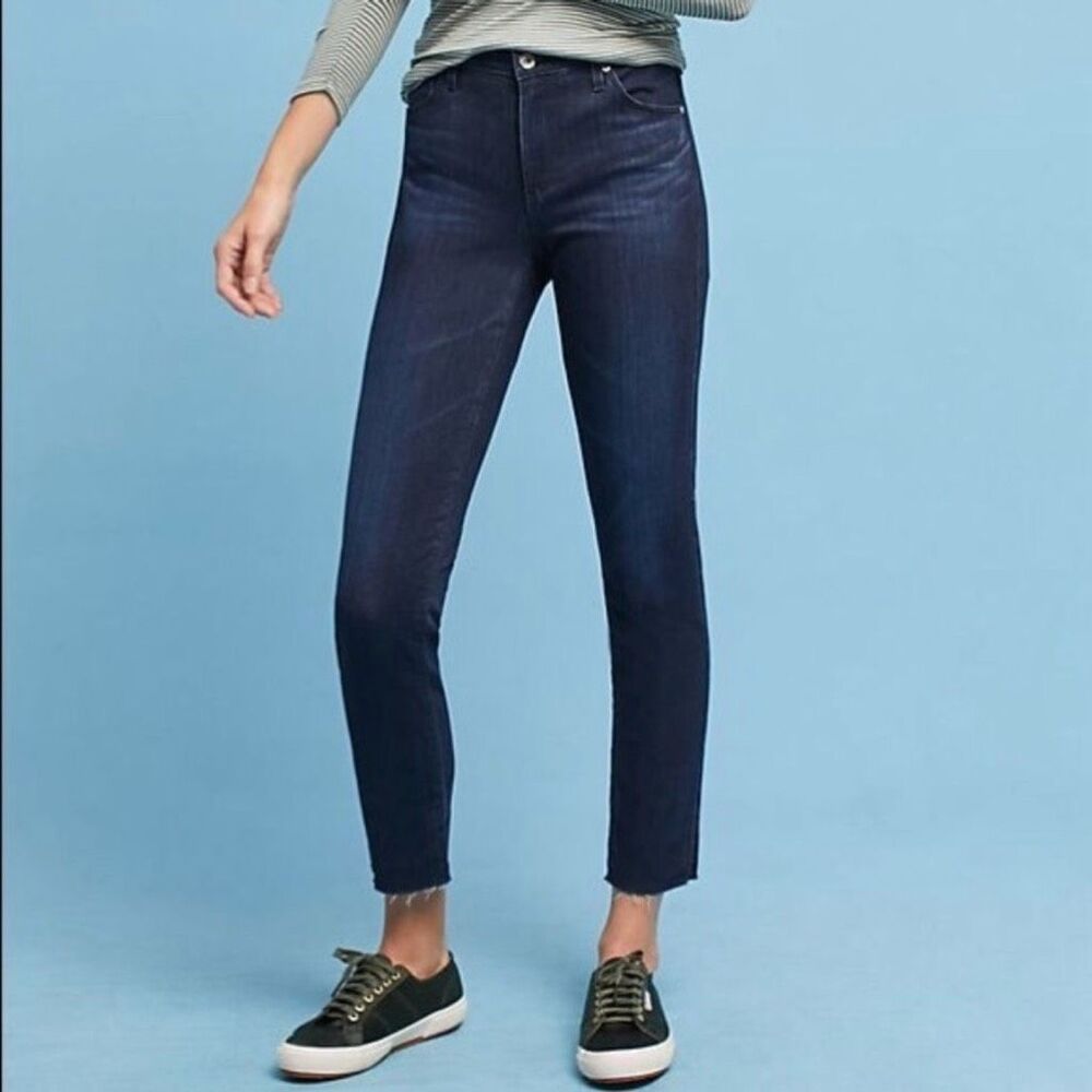 AG Adriano Goldschmied Women's Steve Slim Straight Jeans Blue Denim Size 27R